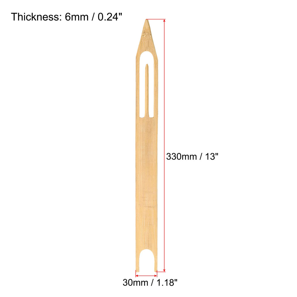 PATIKIL bamboo shuttle closeup highlights smooth surface and burr-free edges.