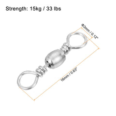 PATIKIL barrel swivel close-up shows 360-degree rotation to reduce line twist.
