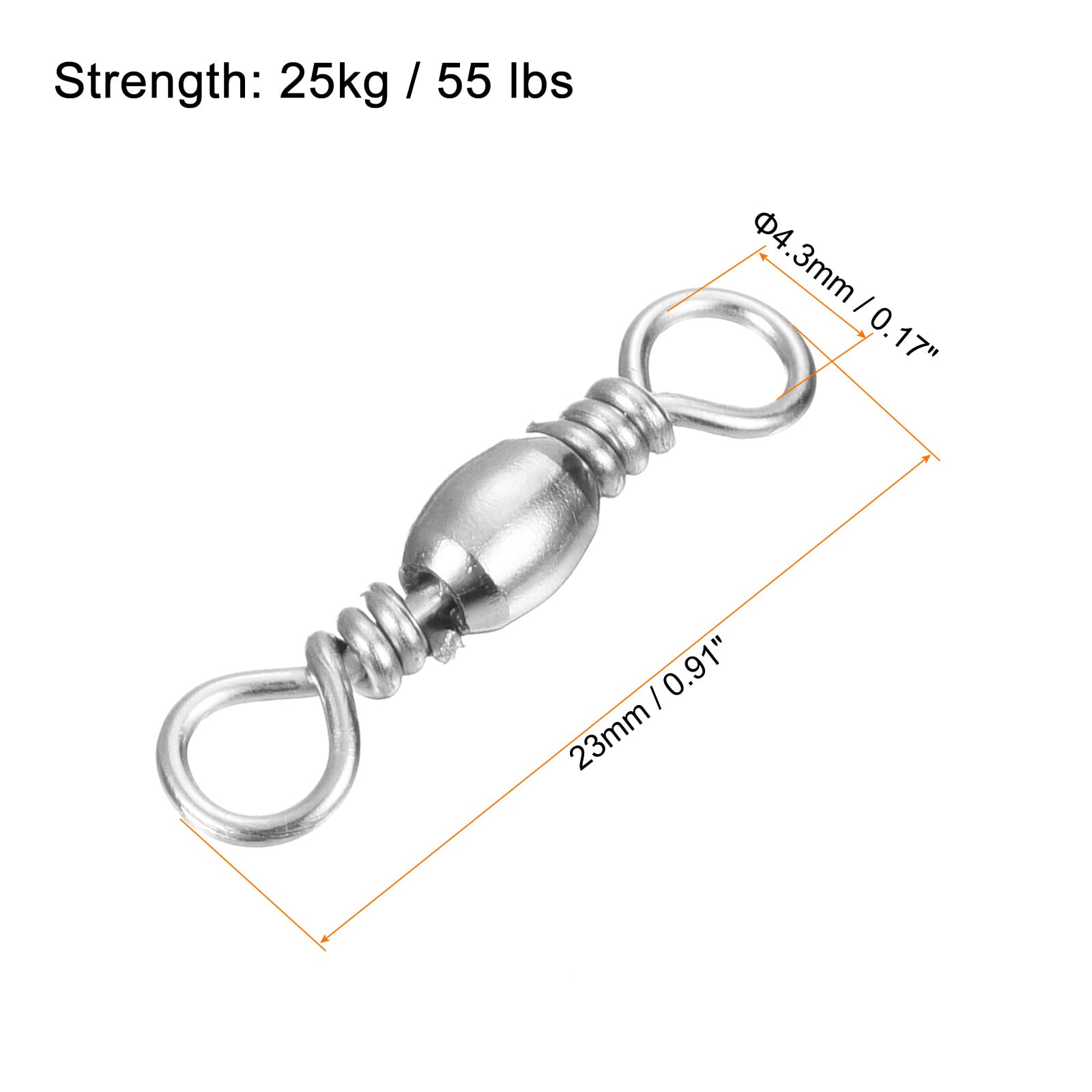 PATIKIL Barrel Swivel polished surface prevents line nicks during retrieves.