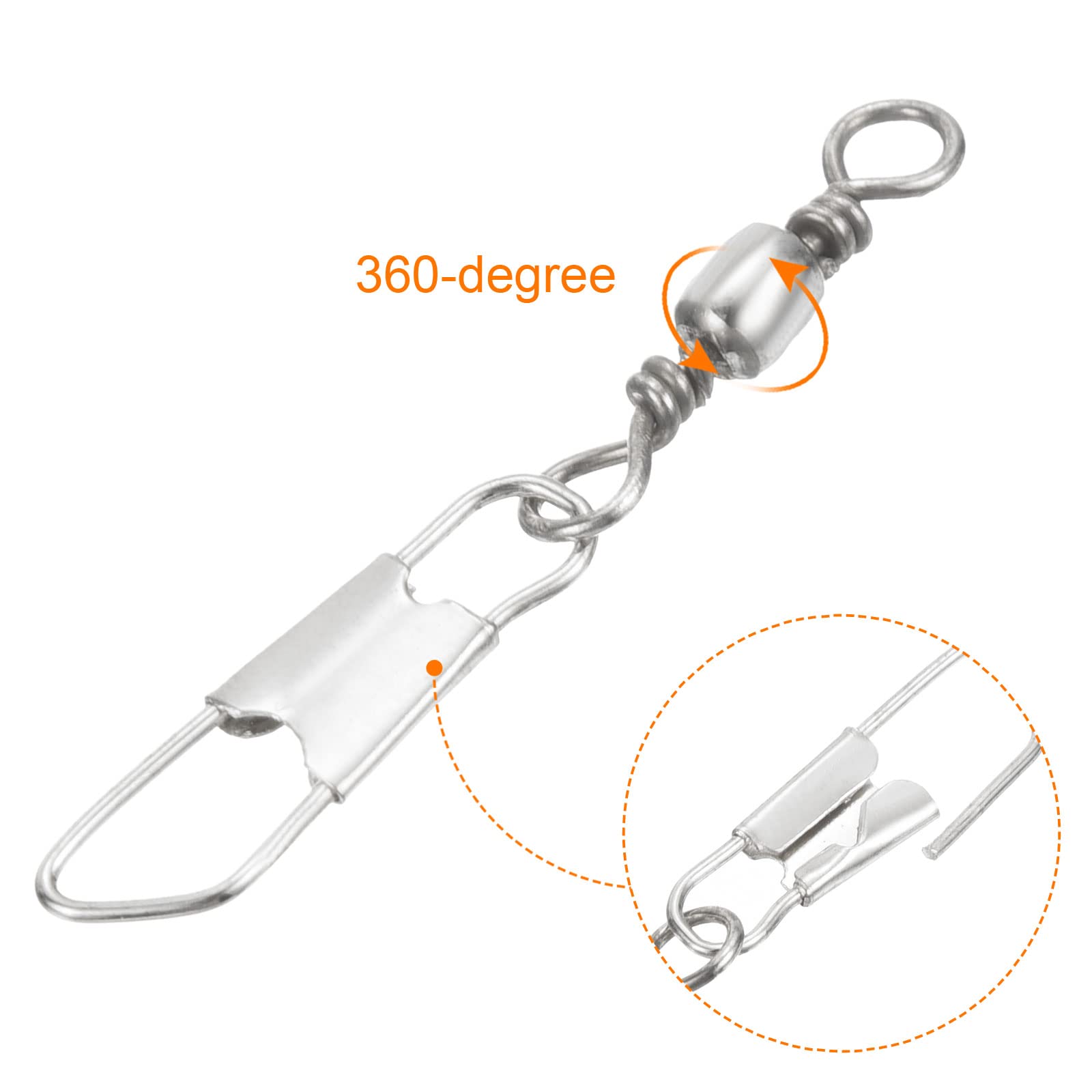 PATIKIL 31x3mm swivel demonstrates 360-degree rotation reduces line twist