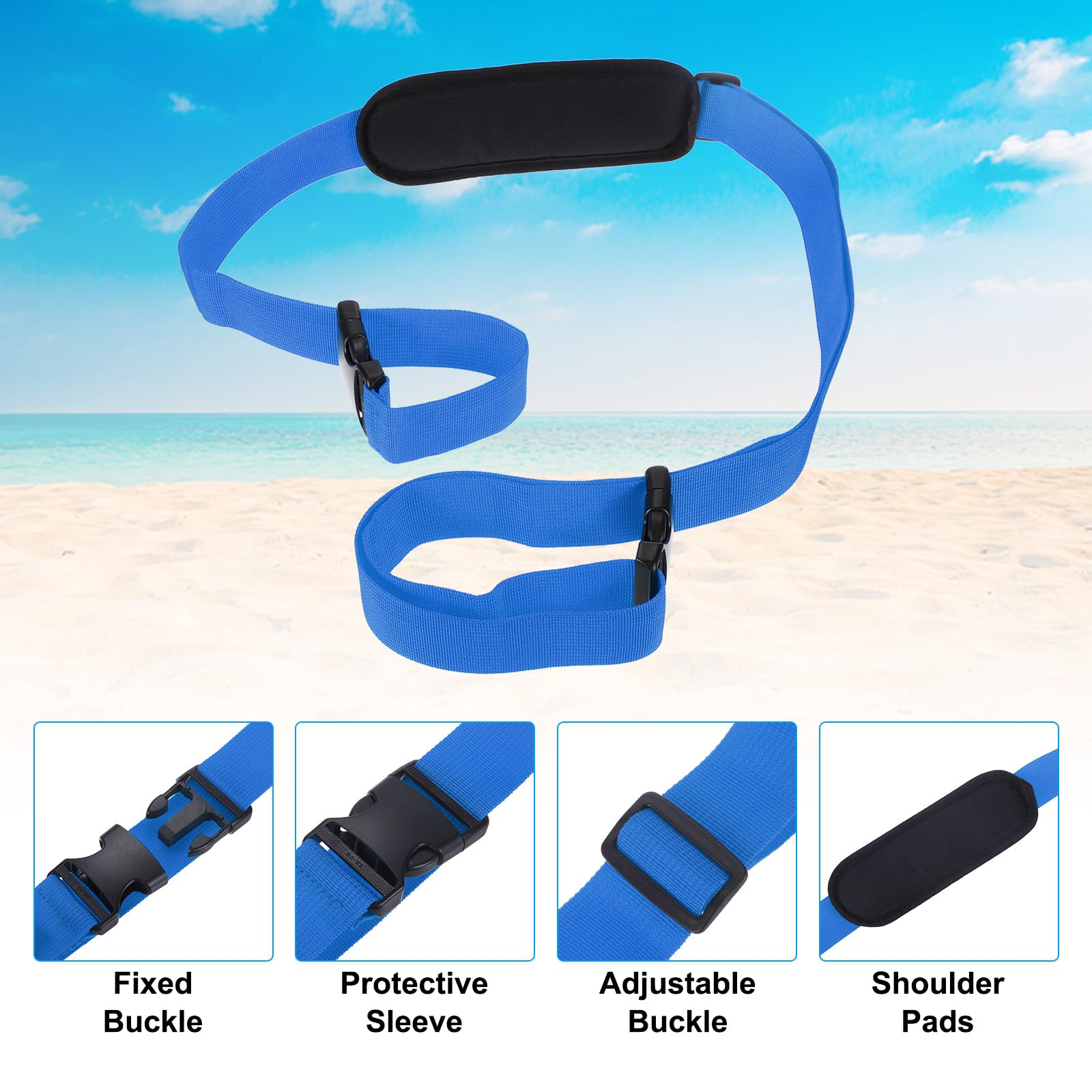 PATIKIL beach chair storage strap helps keep gear organized on the shore.