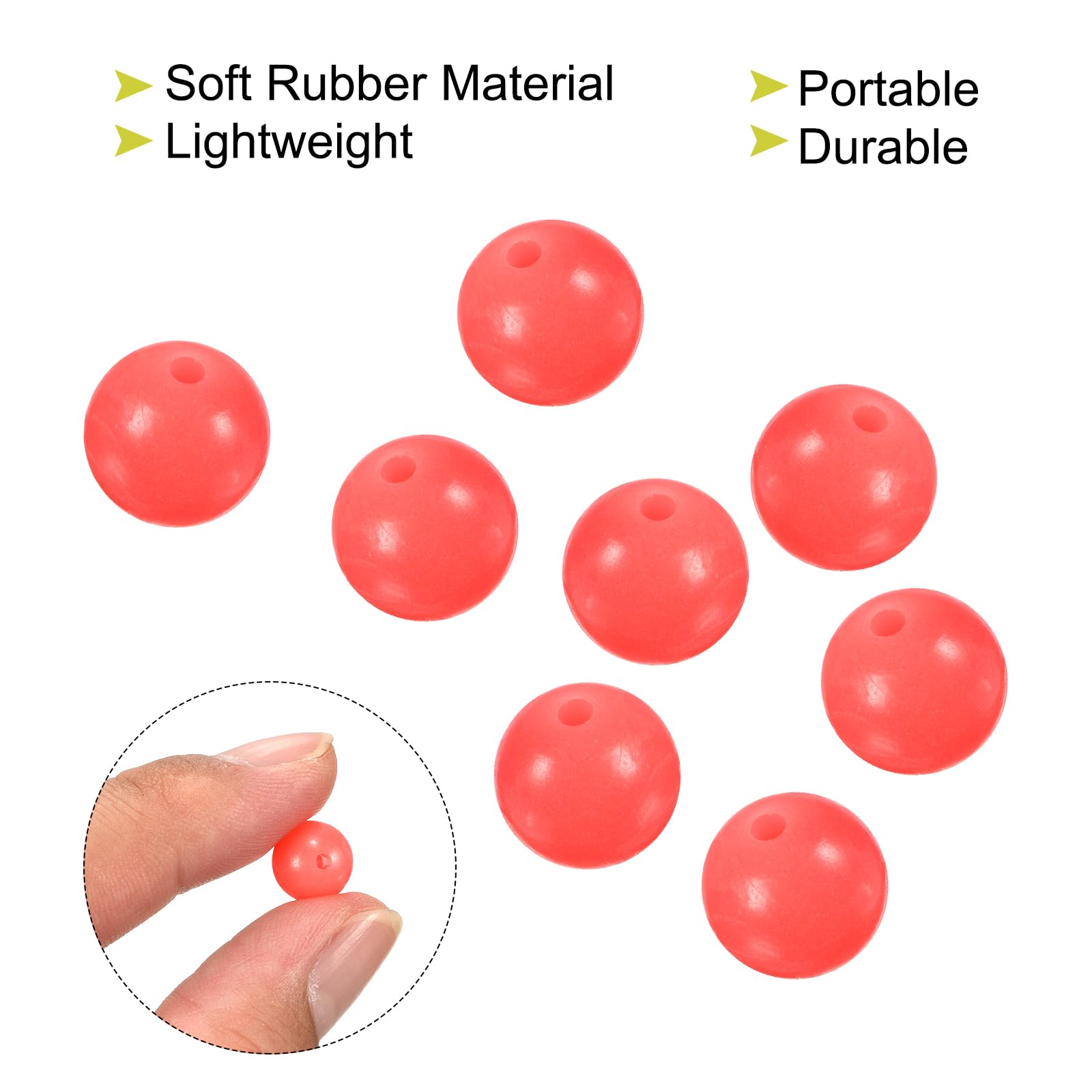 PATIKIL red 10mm beads demonstrate quick installation on lines