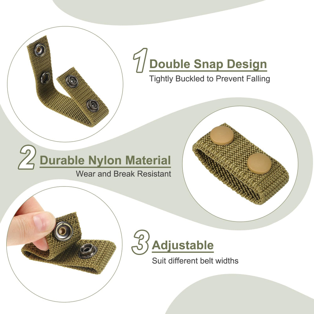 PATIKIL nylon belt keepers attached to a duty belt securely holding gear.