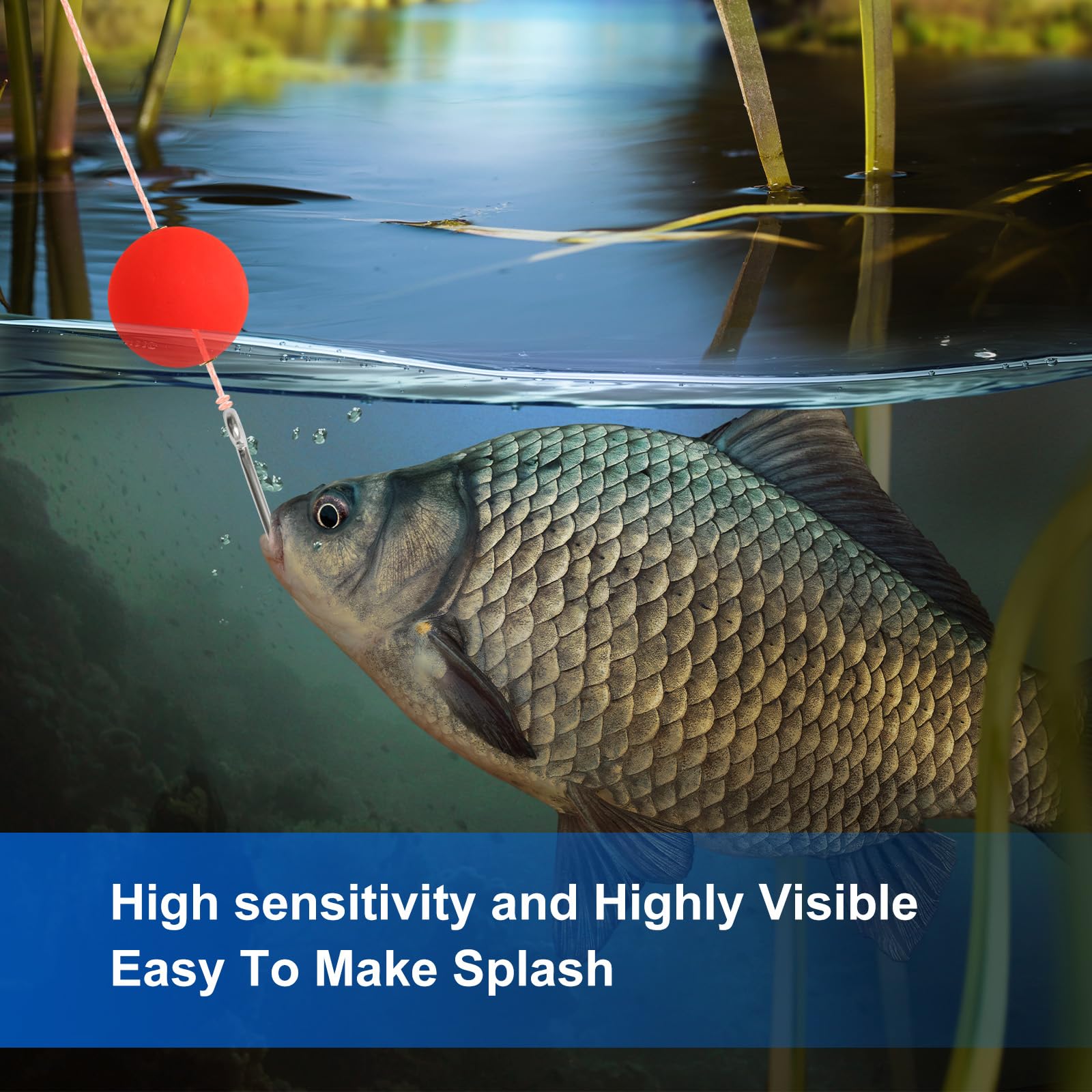 PATIKIL buoyant plastic bobber stays lightweight yet durable.