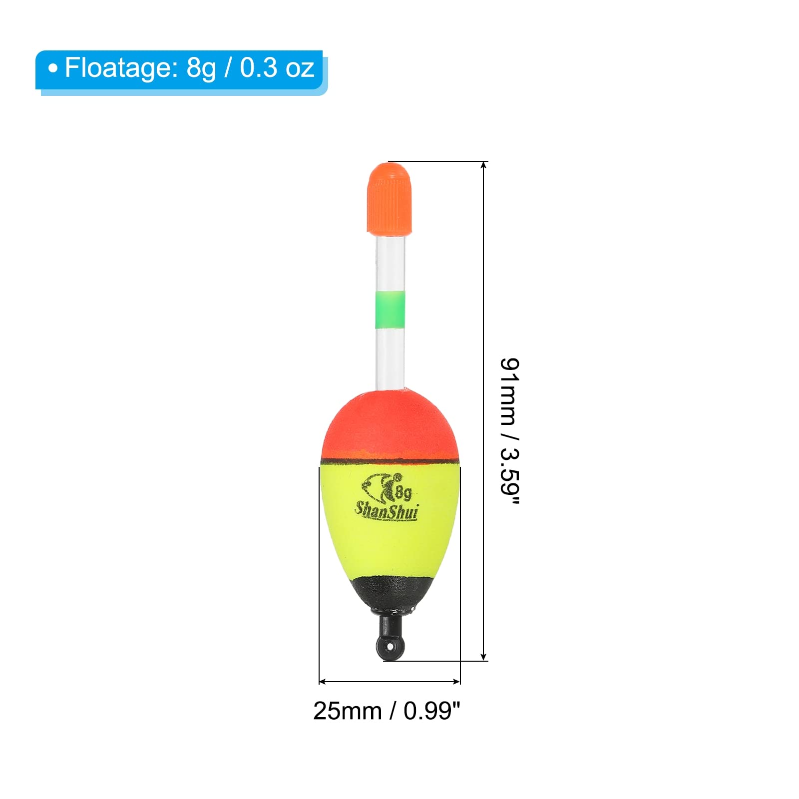 PATIKIL bobber top glow-tube for night fishing visibility.