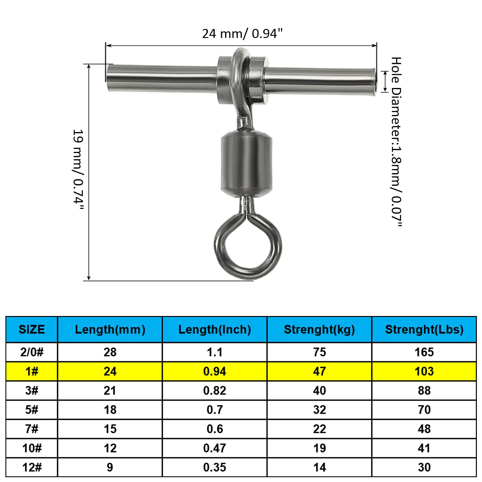 PATIKIL brass fishing swivel close-up showing durable construction for saltwater