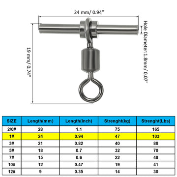 PATIKIL brass fishing swivel close-up showing durable construction for saltwater