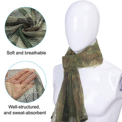 PATIKIL camo netting veil scarf, oversized for neck coverage on expeditions.
