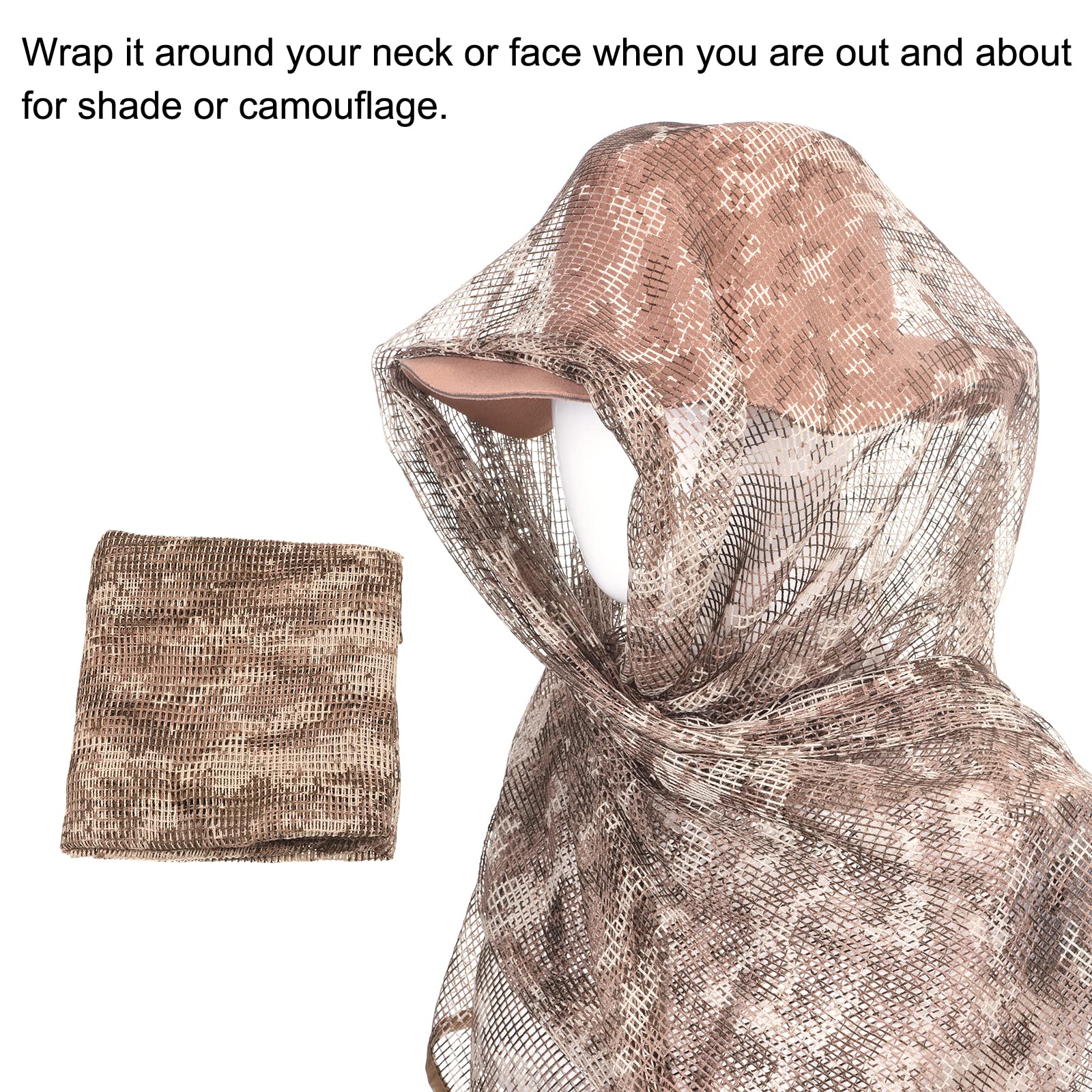 PATIKIL Desert Digital camo scarf close-up reveals breathable nylon mesh texture