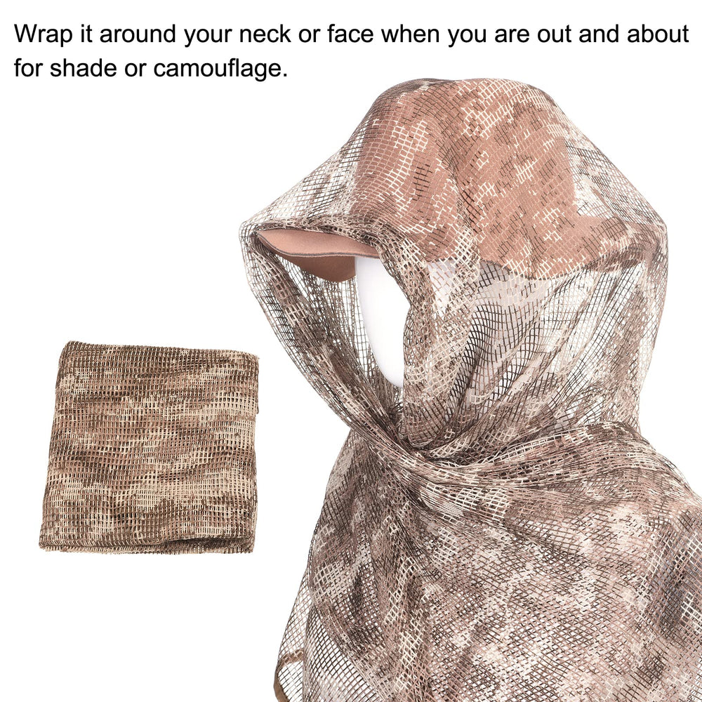 PATIKIL Desert Digital camo scarf close-up reveals breathable nylon mesh texture
