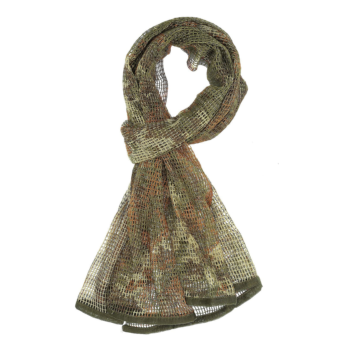 PATIKIL camouflage scarf front view showing breathable mesh for outdoor wear