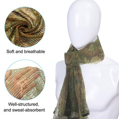 PATIKIL camouflage scarf worn as veil demonstrates versatile field use