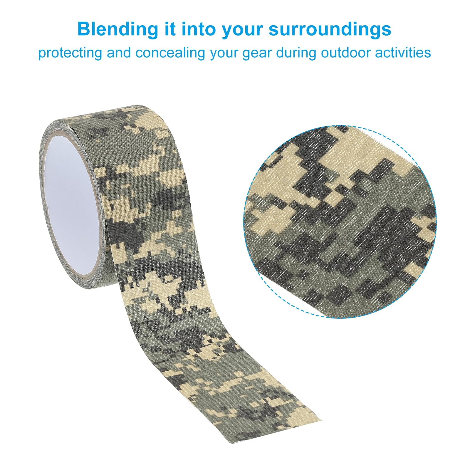 PATIKIL camo tape close-up highlighting self-adhesive ease and grip