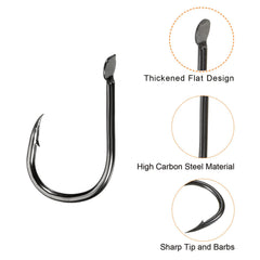 PATIKIL catfish hook with barbs ensuring secure hook.