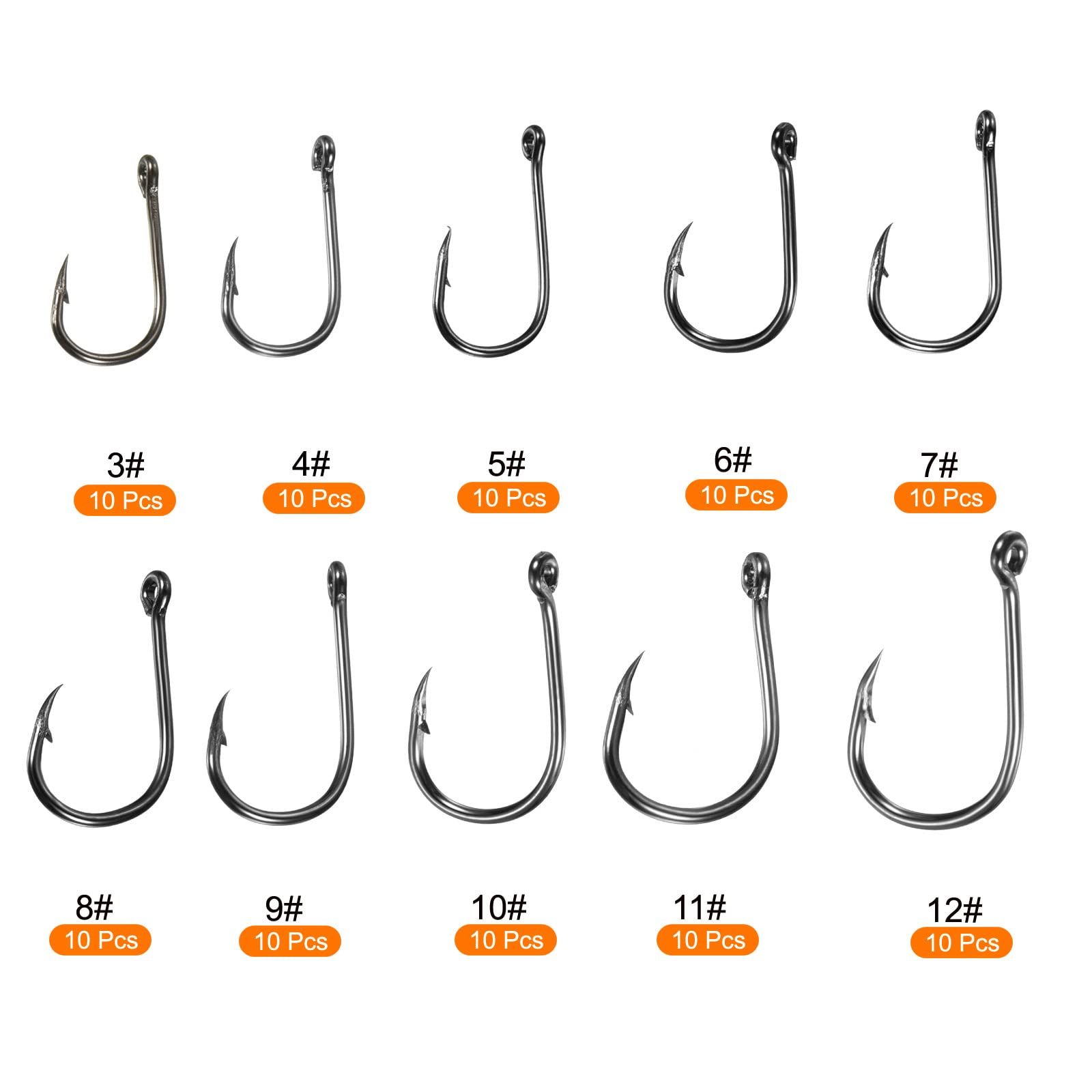 PATIKIL hook top-hole design for easy line threading and faster rigging.