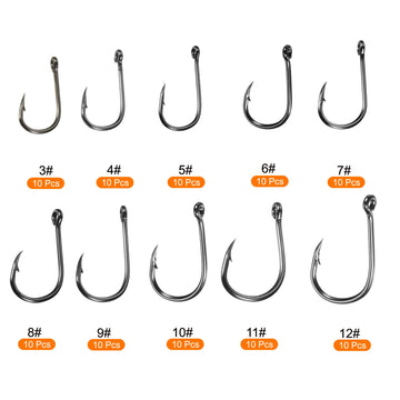 PATIKIL hook top-hole design for easy line threading and faster rigging.