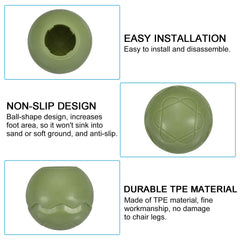 PATIKIL detachable ball-cap feet being installed on a chair leg.