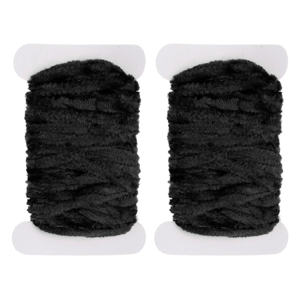 PATIKIL chenille fly tying in black—long 5 m reel for durable, versatile streamers.