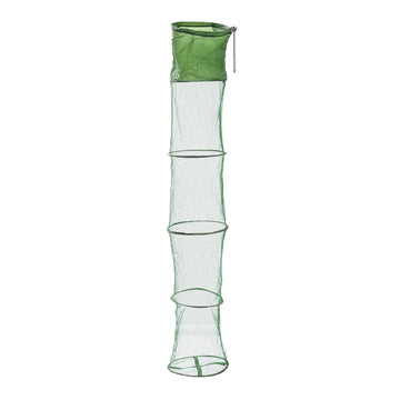 PATIKIL collapsible fishing cage basket folded for compact storage.
