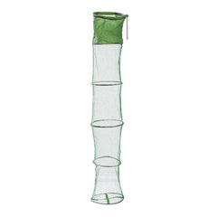 PATIKIL collapsible fishing cage basket folded for compact storage.