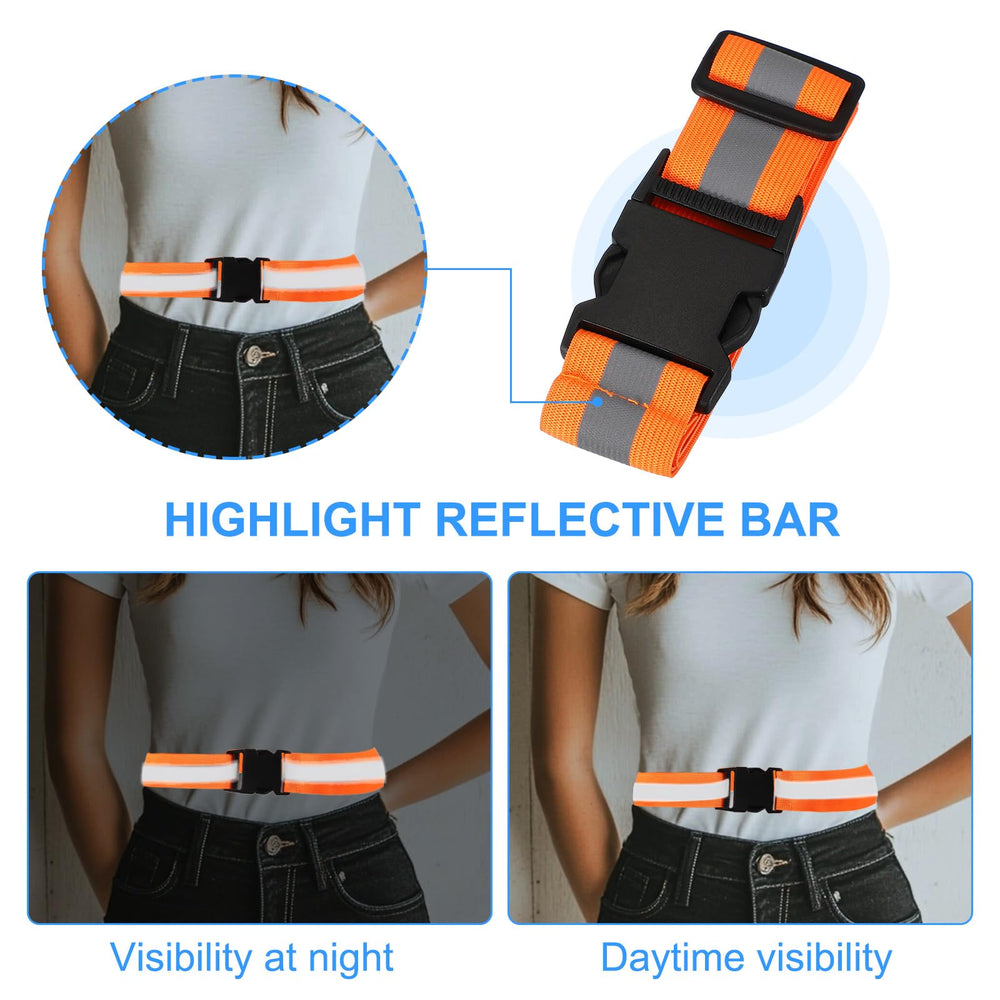 PATIKIL 10-pack reflective belts ideal for group workouts and outdoor commutes.