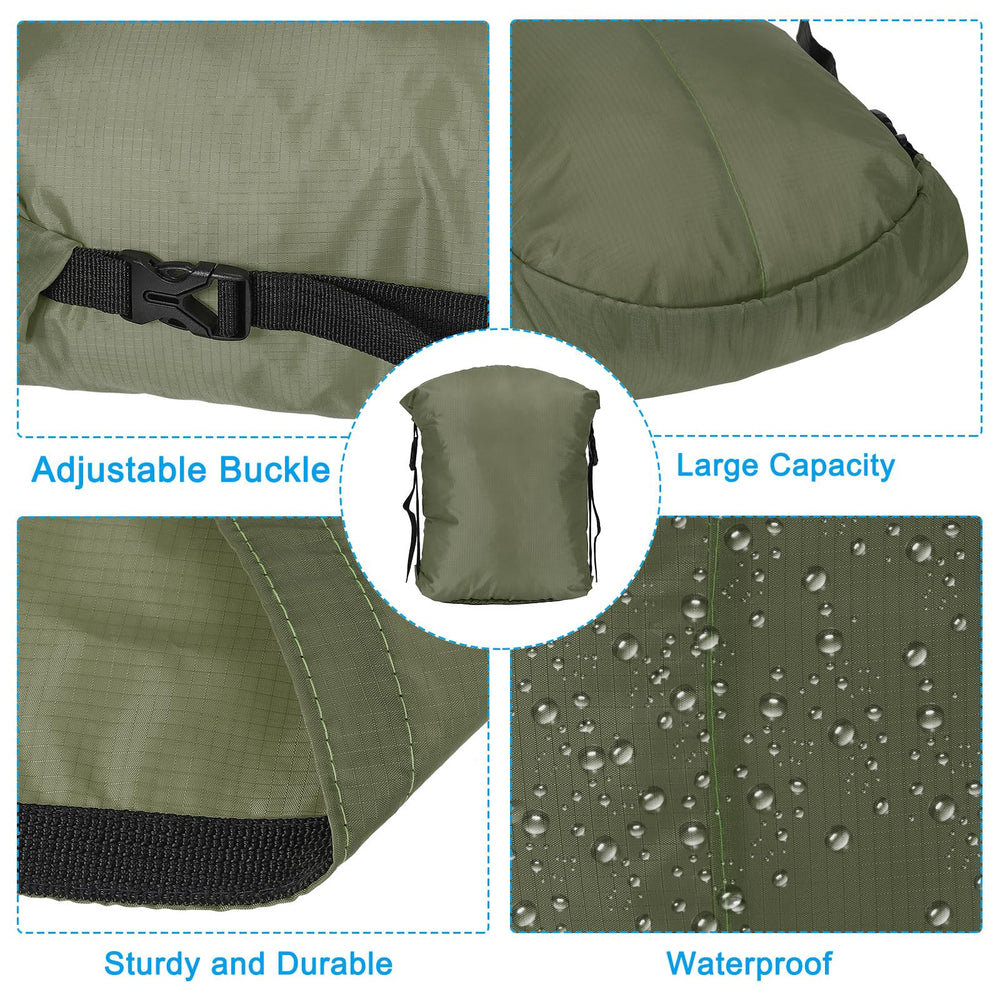 PATIKIL compression sack army green opened to reveal compact bag