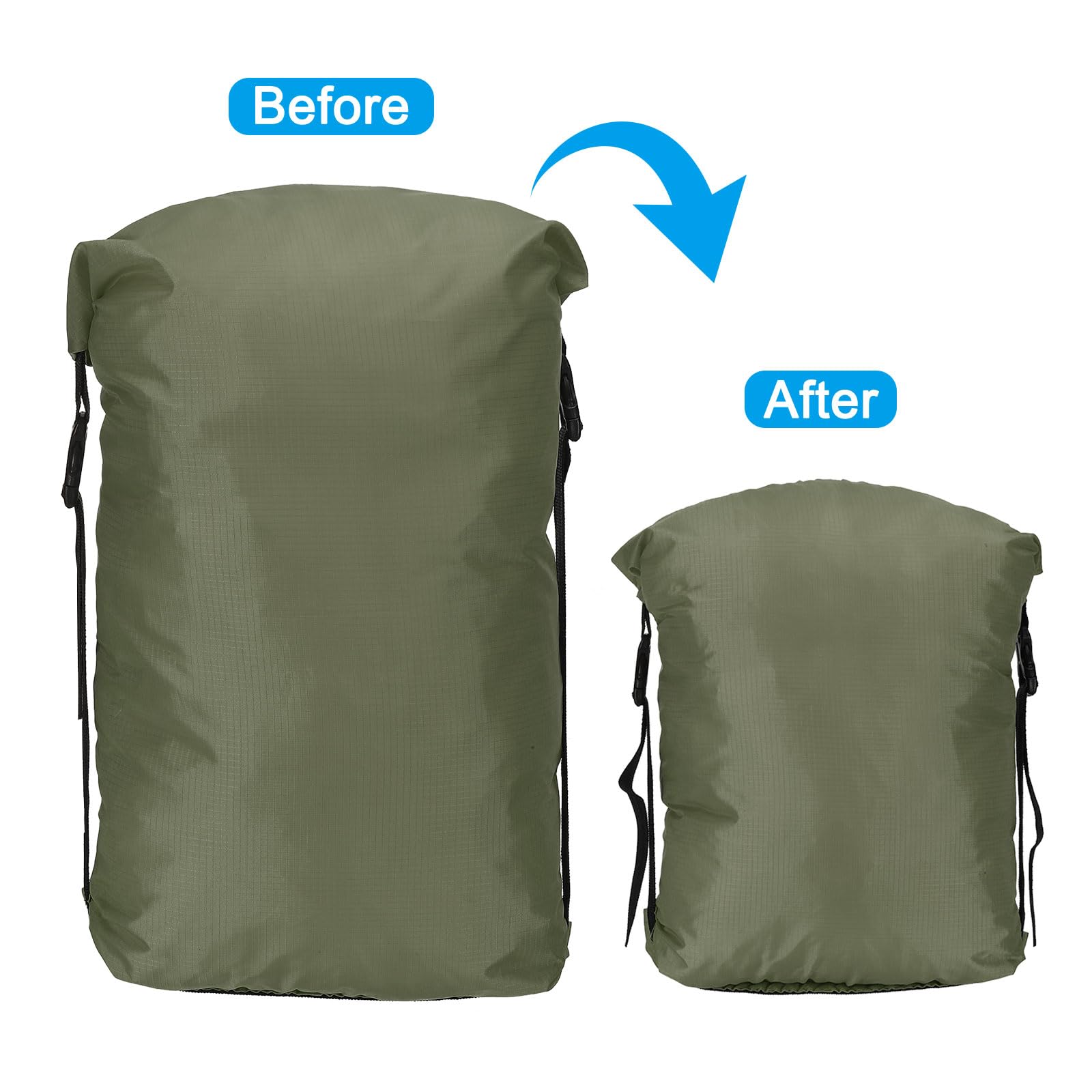 PATIKIL compression sack army green waterproof material protects contents
