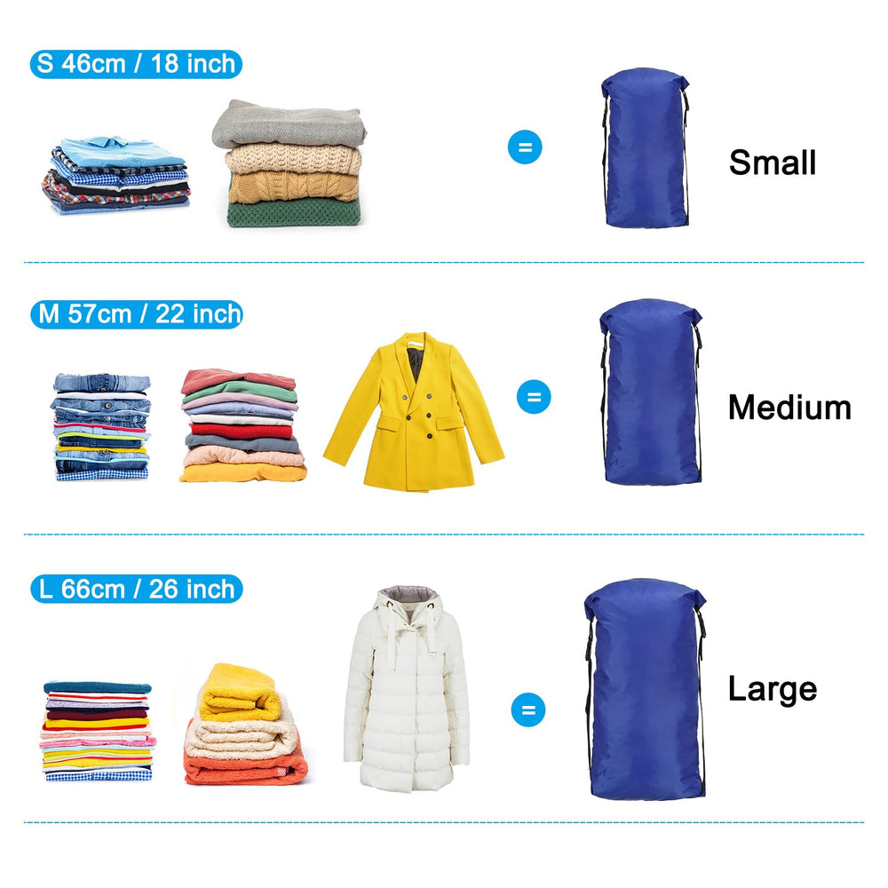 PATIKIL compression sack blue durable stitching withstands rugged outdoor use.