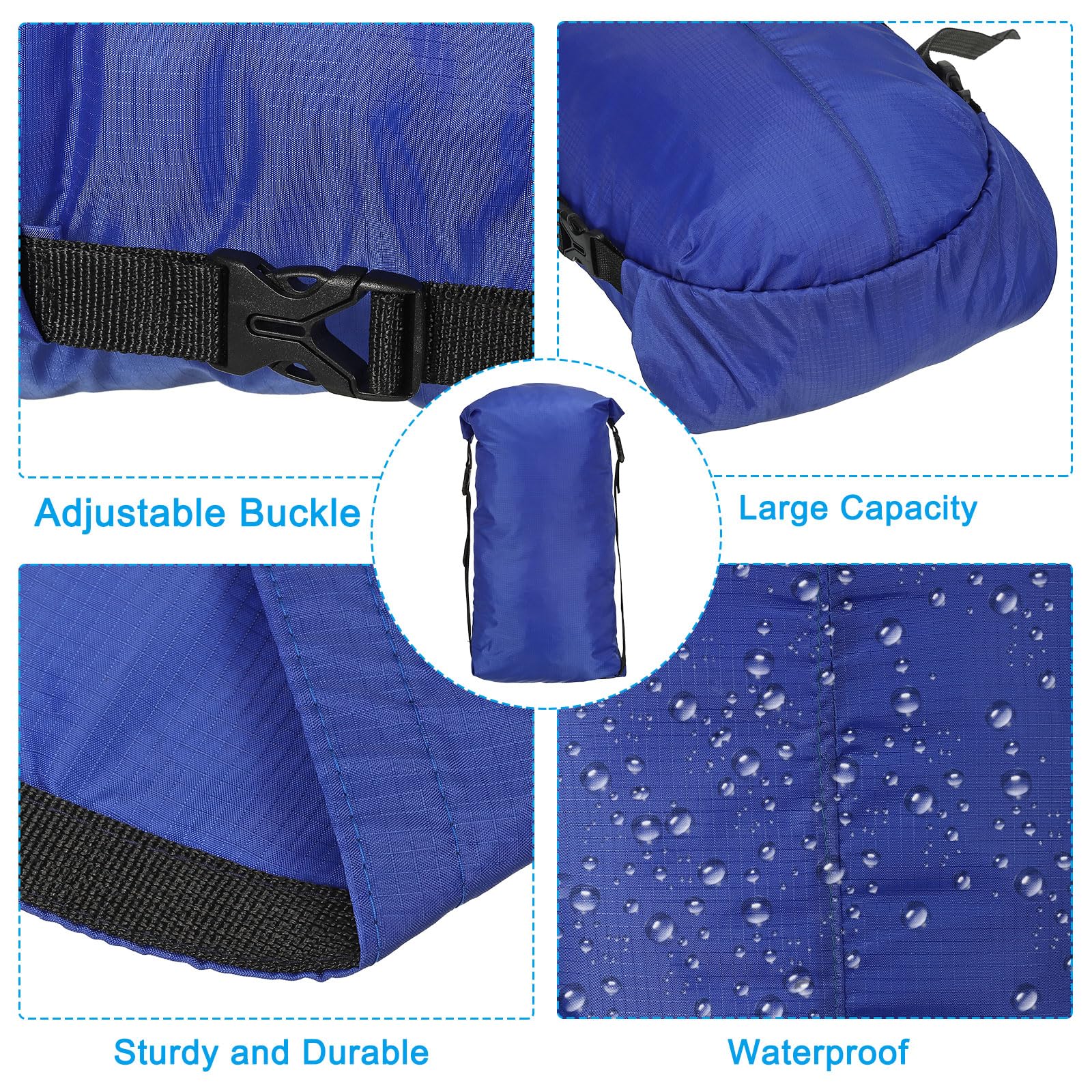 PATIKIL compression sack blue expanded capacity ideal for clothes and gear on trips.