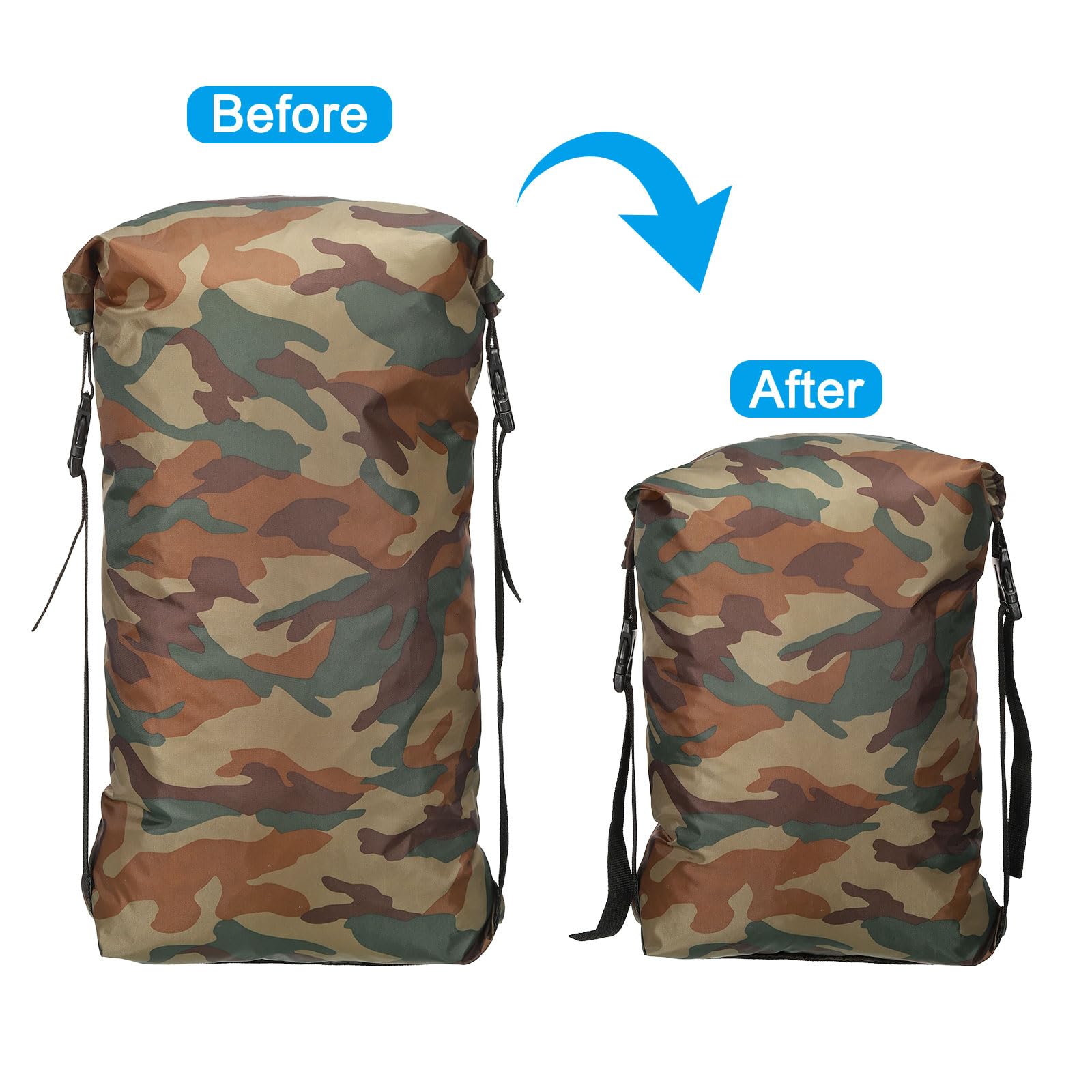 PATIKIL Compression Stuff Sack close-up highlights durable waterproof fabric.