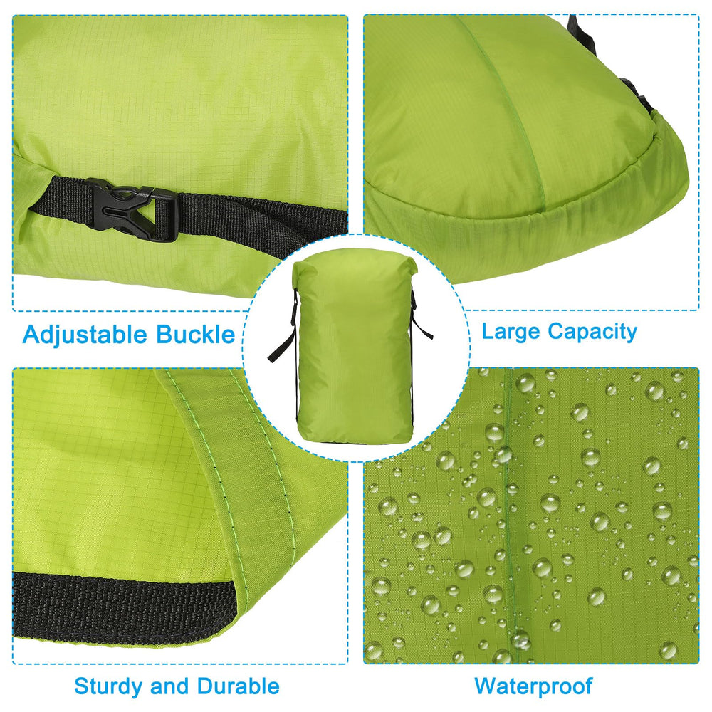 PATIKIL compression stuff sack yellow-green material close-up highlights waterproof fabric