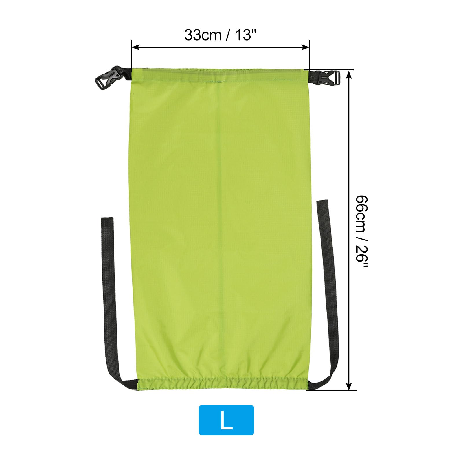PATIKIL compression stuff sack yellow-green packed size demonstrates space-saving design