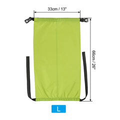 PATIKIL compression stuff sack yellow-green packed size demonstrates space-saving design