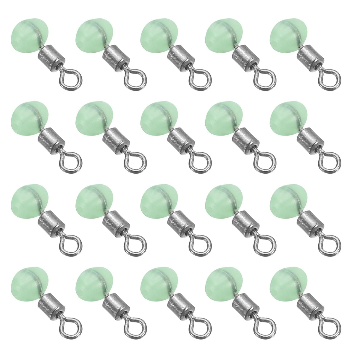 PATIKIL cross-line swivel bead in pale green connects mainline to leader smoothly.
