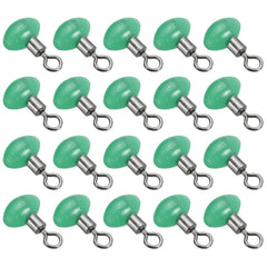 PATIKIL cross-line swivel bead in green connecting mainline and leader smoothly.