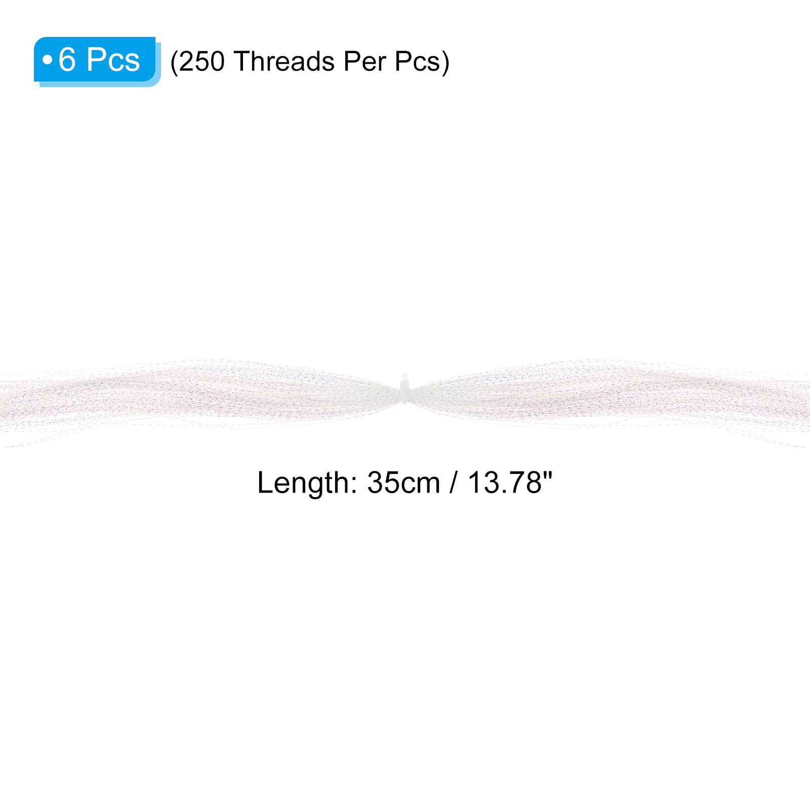 PATIKIL Crystal Flash white threads closeup showing shimmering sparkles to attract fish.