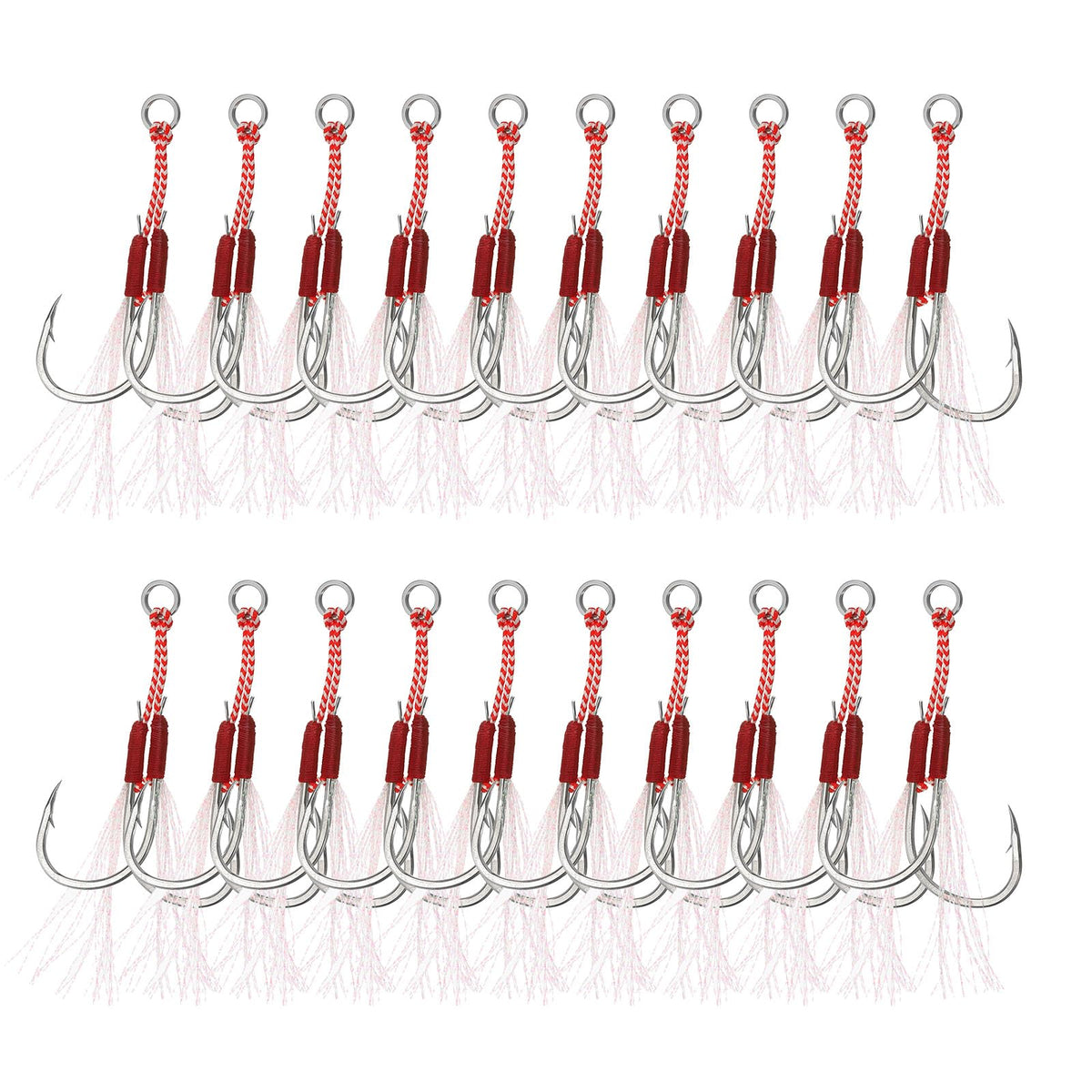 PATIKIL DF hooks with glow thread improve underwater visibility for jigging