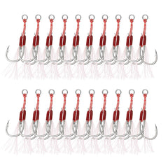 PATIKIL DF hooks with glow thread improve underwater visibility for jigging