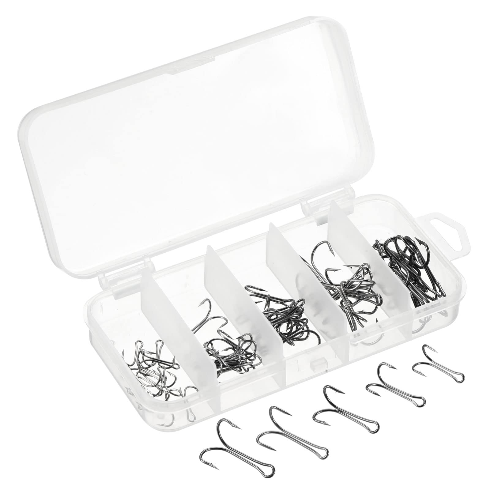 PATIKIL Double Fish Hooks size 2 close-up showing sharp tips for reliable catch