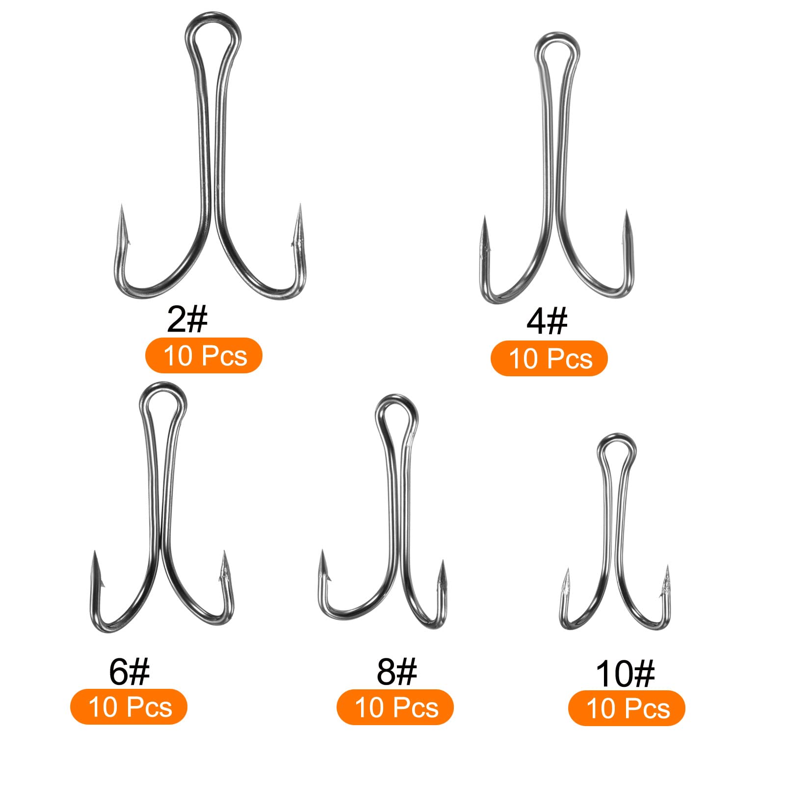 PATIKIL Double Fish Hooks size 6 close-up emphasizing rust-resistant high carbon steel