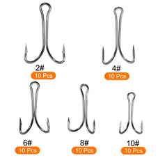 PATIKIL Double Fish Hooks size 6 close-up emphasizing rust-resistant high carbon steel