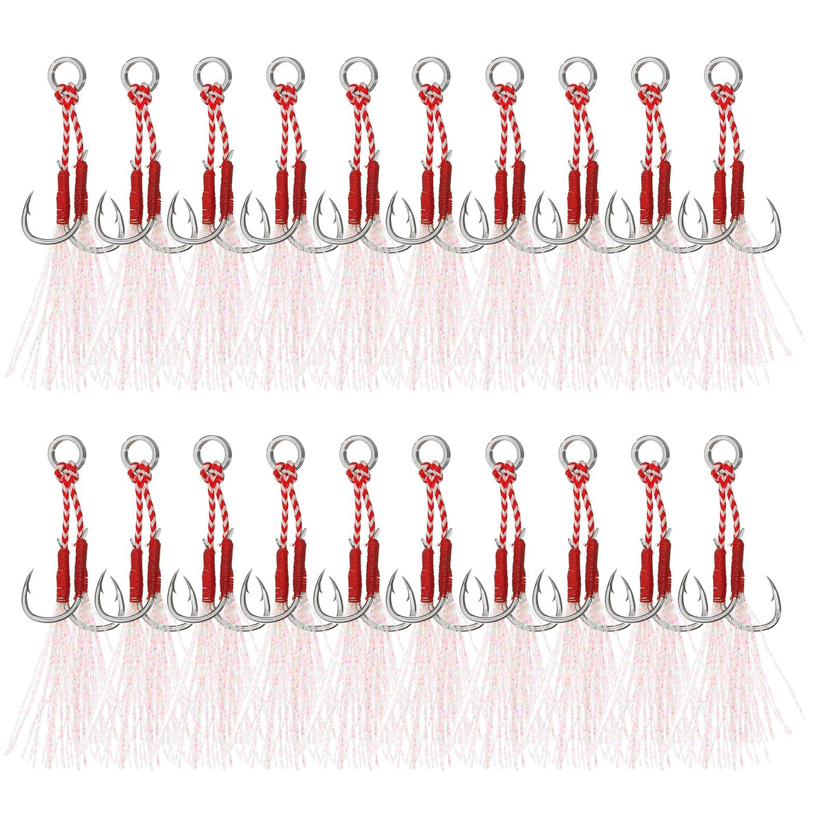 PATIKIL double fishing assist hooks in jigging assembly improve lure visibility underwater