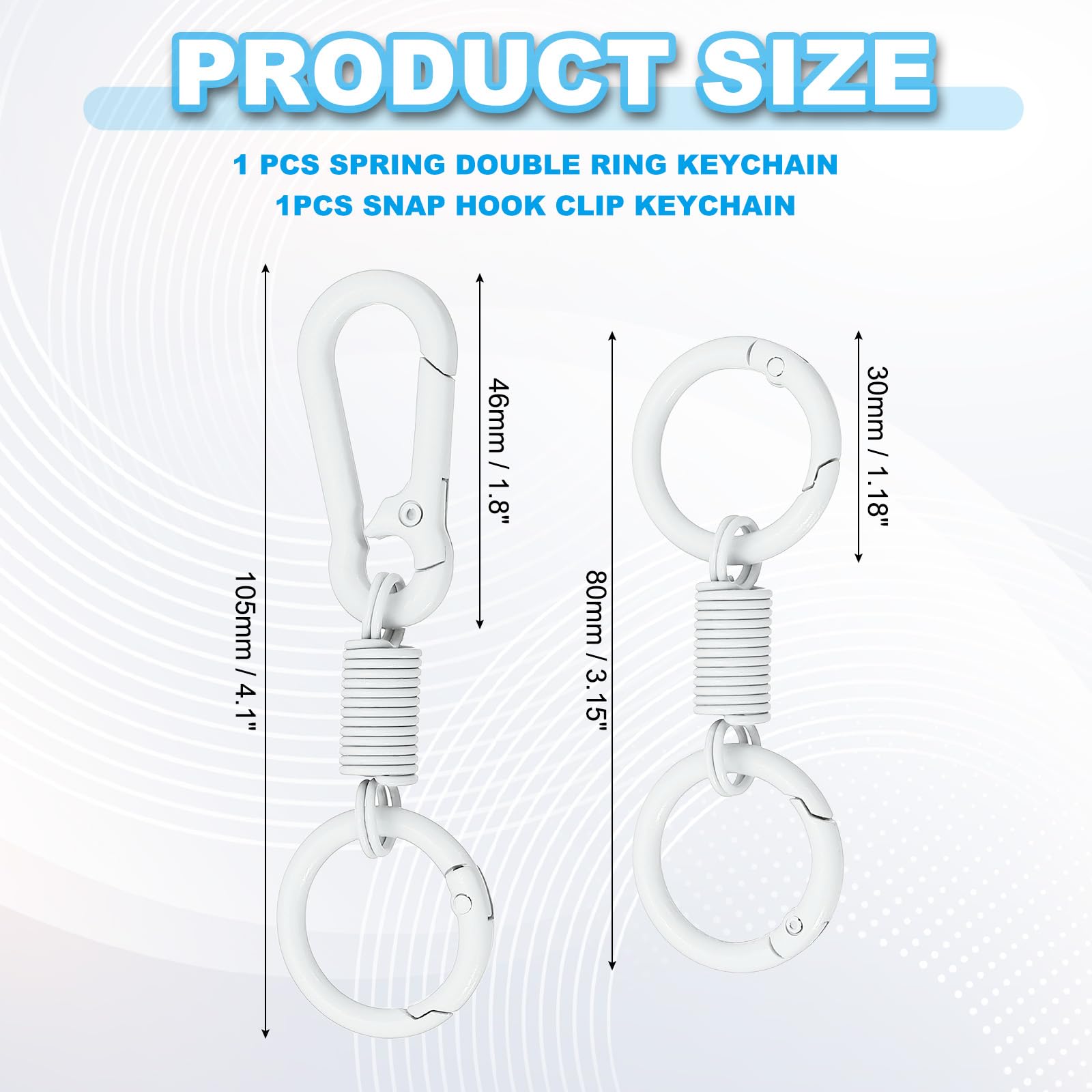PATIKIL double-ring keychain white for versatile attachments