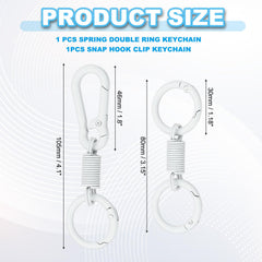 PATIKIL double-ring keychain white for versatile attachments