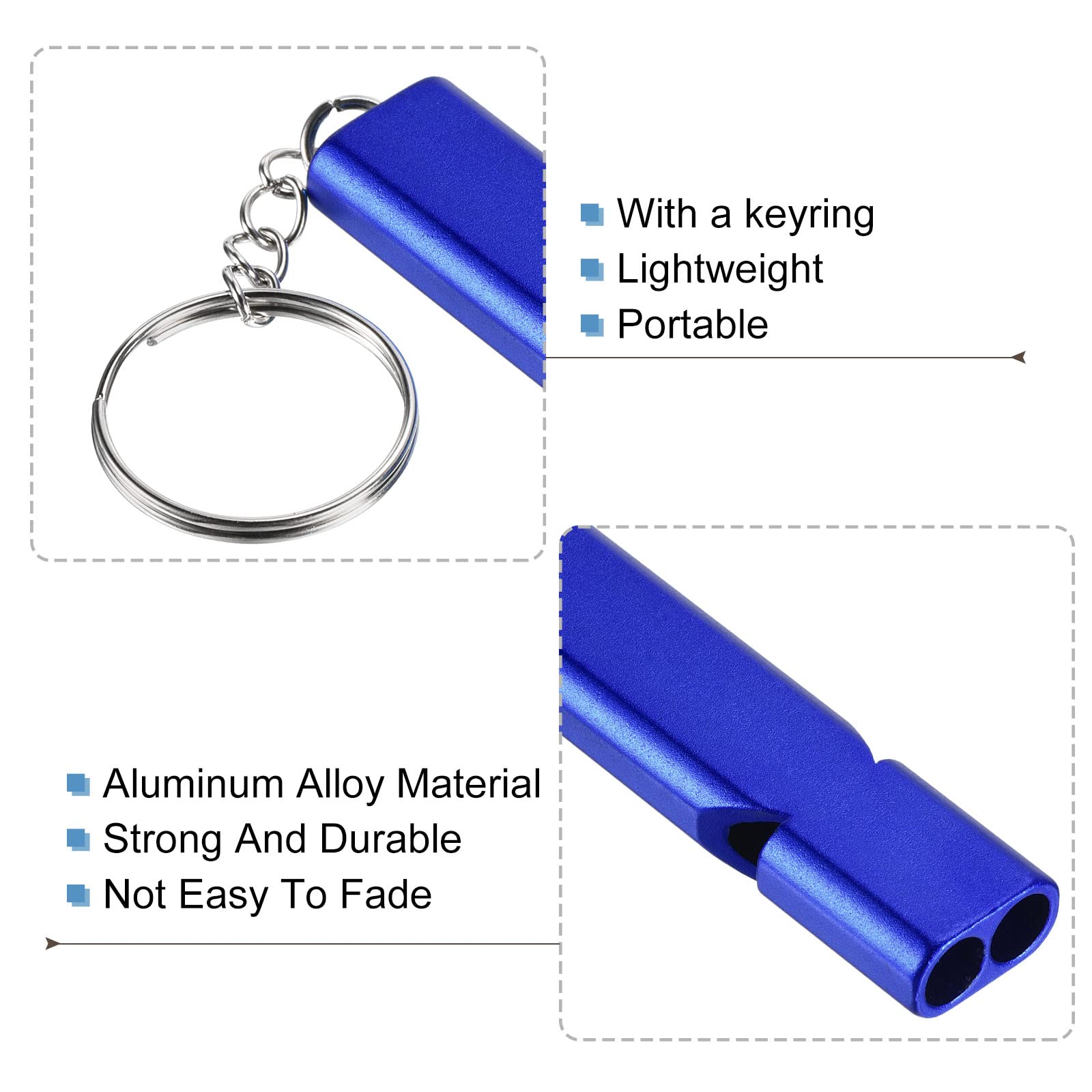 PATIKIL dual-chamber whistle delivers clear sound for signaling at a distance.