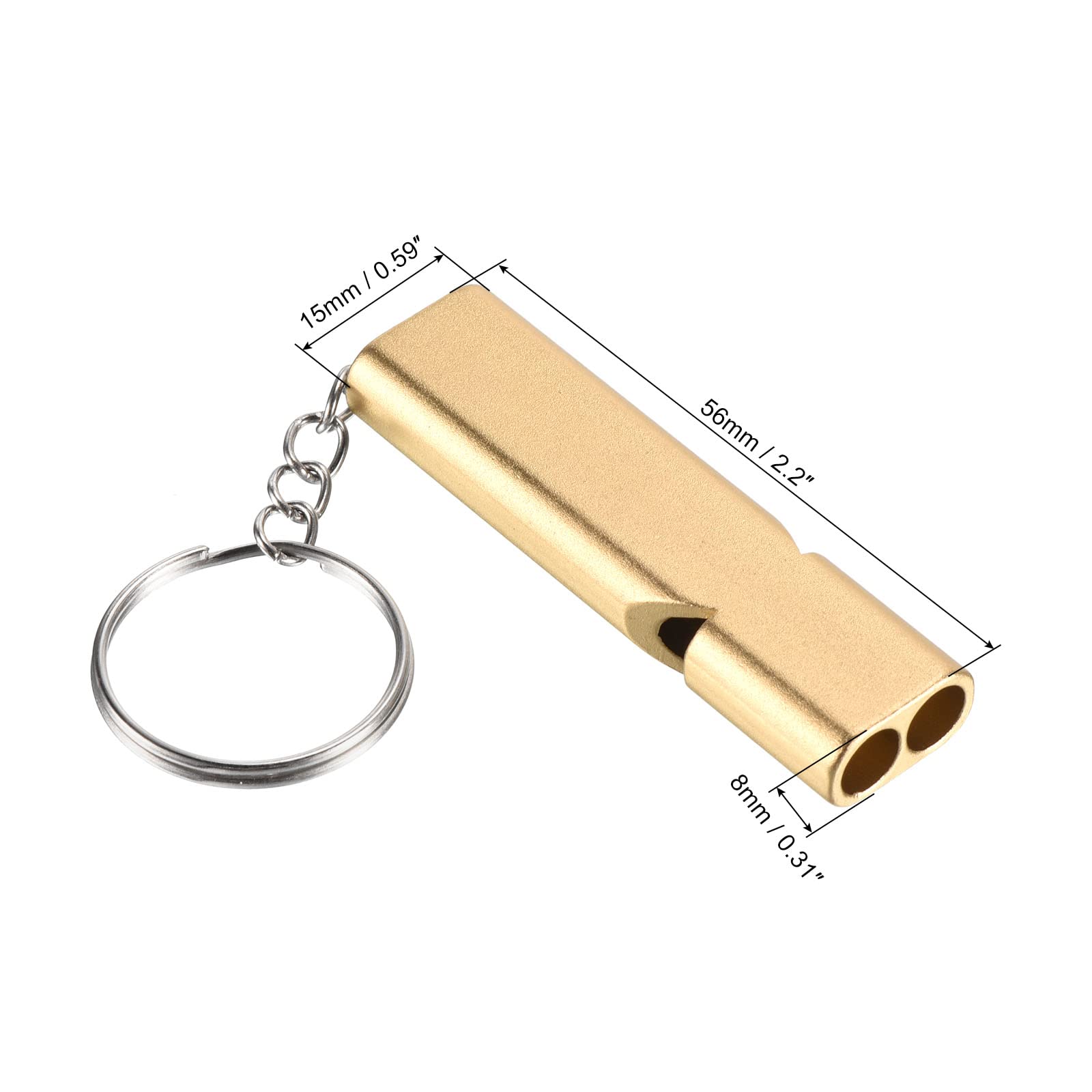 PATIKIL emergency survival whistle gold pack with keyring for backpack