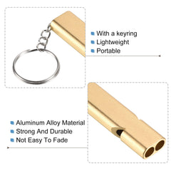 PATIKIL emergency whistle gold texture with anodized coating close-up