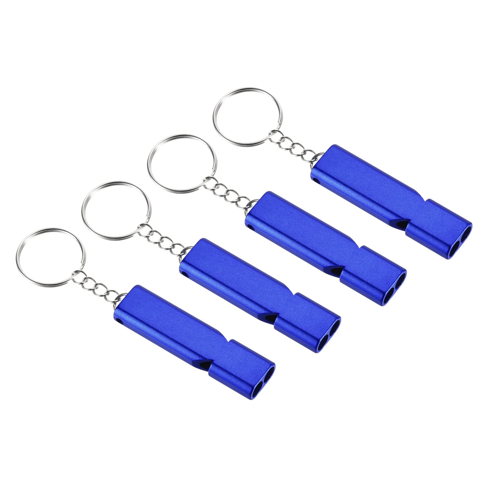PATIKIL emergency whistle four-pack for reliable outdoor signaling.