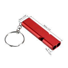 PATIKIL emergency whistle aluminum red close-up shows durable finish