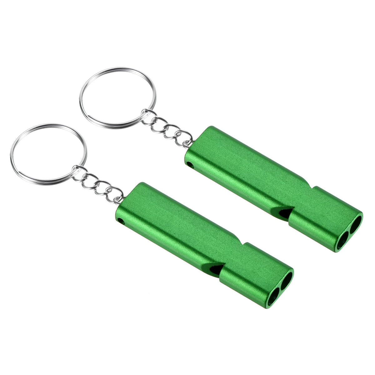 PATIKIL Emergency Whistle – overall view of compact green aluminum design for outdoor use